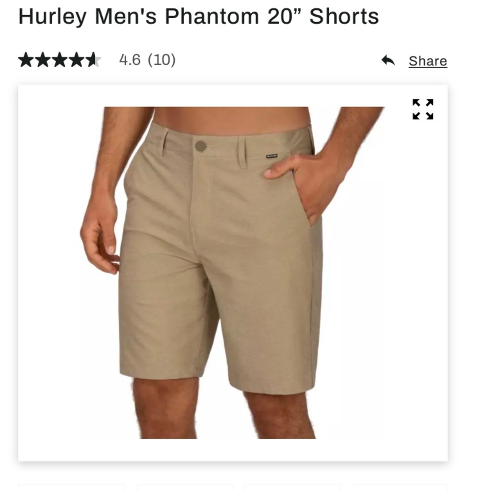 Hurley Size 32 Mens Shorts